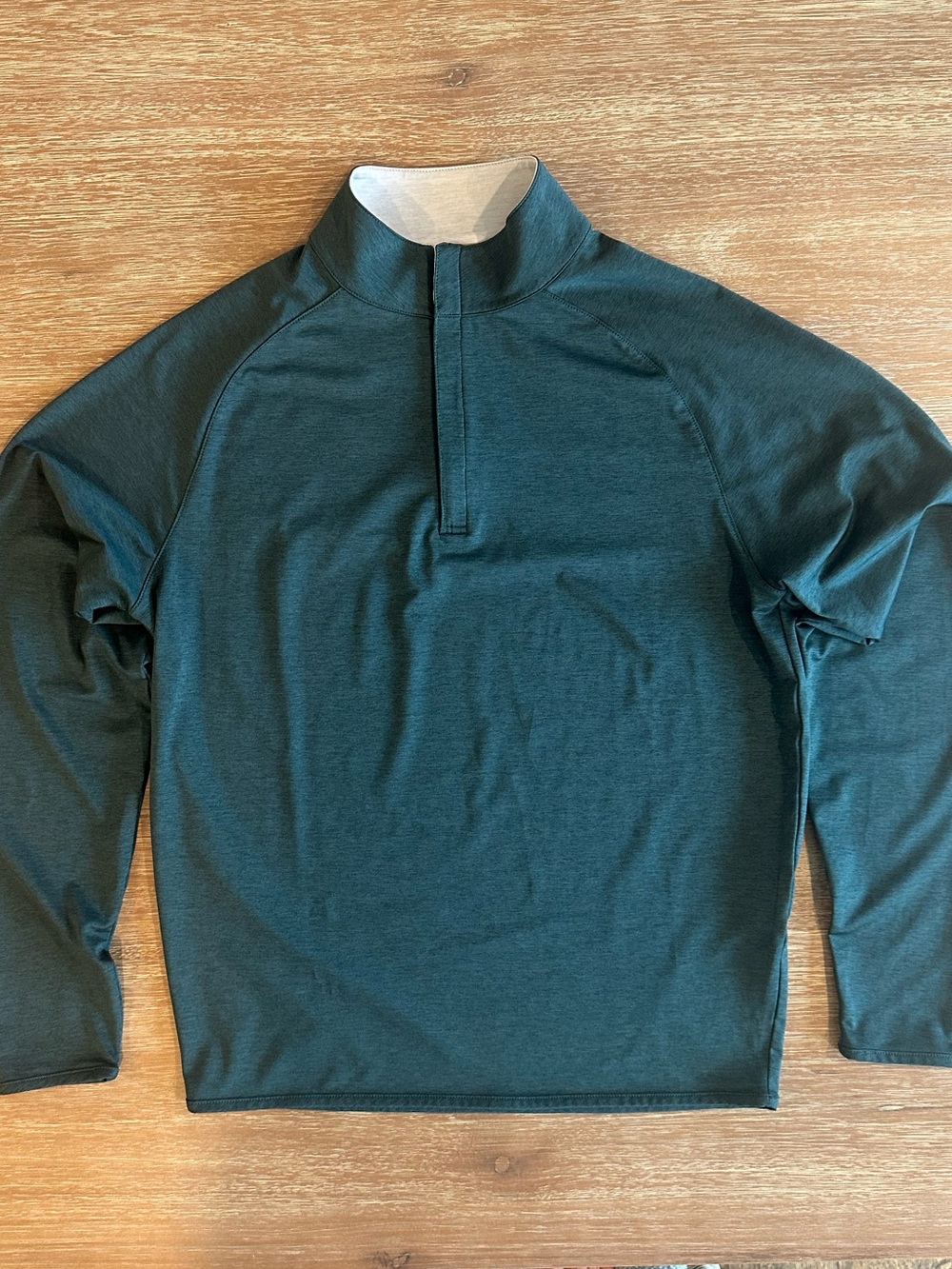 Peter Millar Men's Performance Quarter-Zip Pullover Top Dark Green Size Small